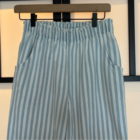 Vintage Boxer Style pull on pants stripes blue stretchy waist. Women’s small - Picture 7 of 16